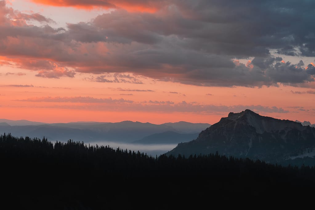 Mount rainier national park Washington alpine sunrise