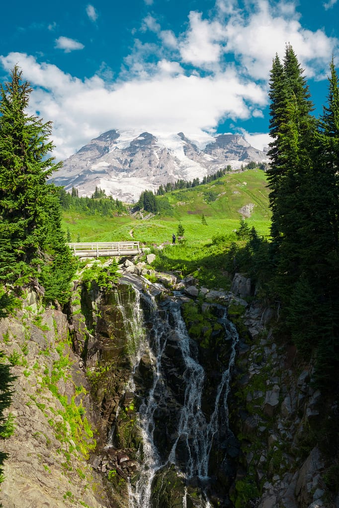 Rainier Washington waterfall mountain alpine